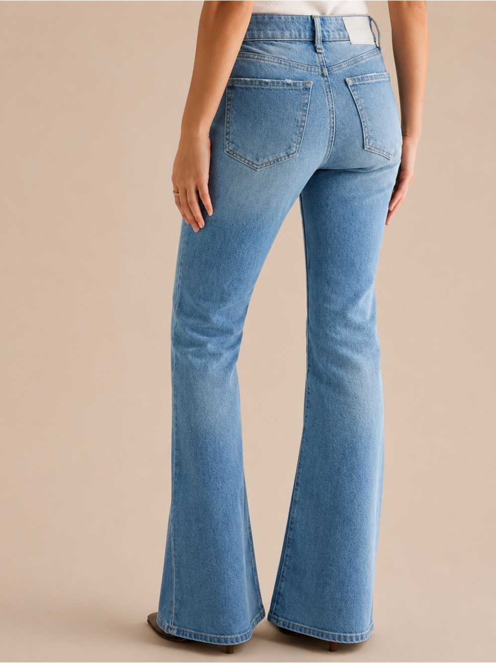 Express Light Blue Flared Wide Leg Jeans